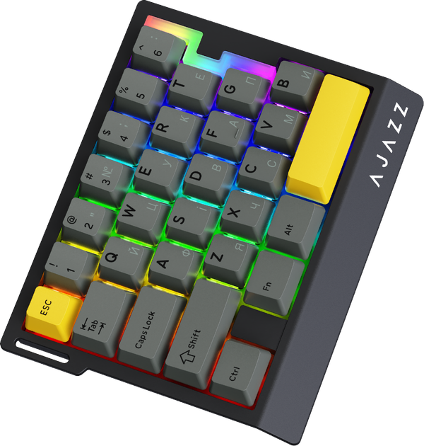 Клавиатура проводная Ajazz AK029 Ice Island Magnetic Switch USB Black/Yellow (AK029-I-BY) - Фото 4 Клавиатура проводная Ajazz AK029 Ice Island Magnetic Switch USB Black/Yellow (AK029-I-BY) - изображение 4