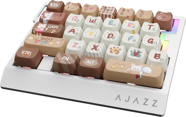 Клавиатура проводная Ajazz AK029 Meow Magnetic Switch USB Beige (AK029-M-Y) - изображение 2