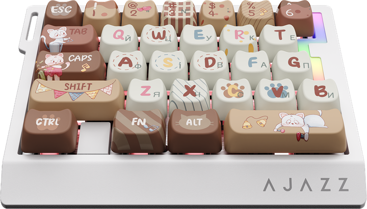Клавиатура проводная Ajazz AK029 Meow Magnetic Switch USB Beige (AK029-M-Y) - изображение 3