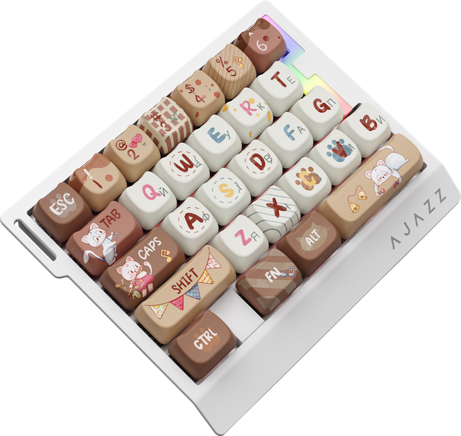 Клавиатура проводная Ajazz AK029 Meow Magnetic Switch USB Beige (AK029-M-Y) - изображение 5
