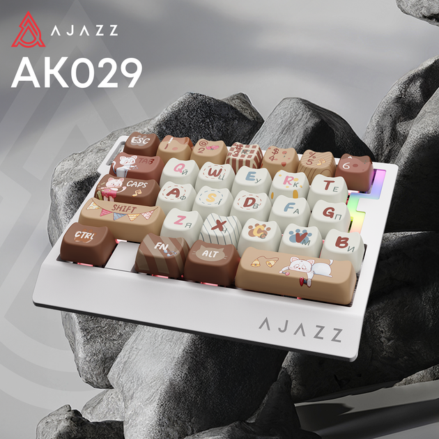 Клавиатура проводная Ajazz AK029 Meow Magnetic Switch USB Beige (AK029-M-Y) - изображение 13