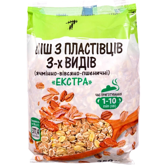 Пластівці "7" Суміш 3-х злаків 350 г - Фото 1 Пластівці "7" Суміш 3-х злаків 350 г - изображение 1