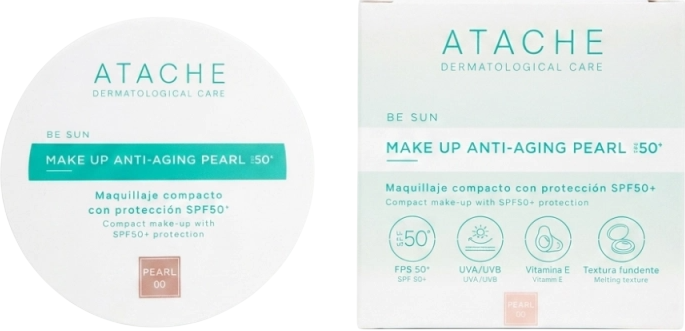 Podkład do twarzy Atache Be Sun SPF 50+ przeciwstarzeniowy Pearl 00 12 g (8430795000725) - Zdjęcie 1 Podkład do twarzy Atache Be Sun SPF 50+ przeciwstarzeniowy Pearl 00 12 g (8430795000725) - obraz 1
