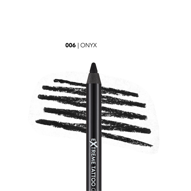 Гелевий олівець для очей Flormar Extreme Tattoo Gel Pencil, 06 Onyx Чорний - Фото 2 Гелевий олівець для очей Flormar Extreme Tattoo Gel Pencil, 06 Onyx Чорний - зображення 2