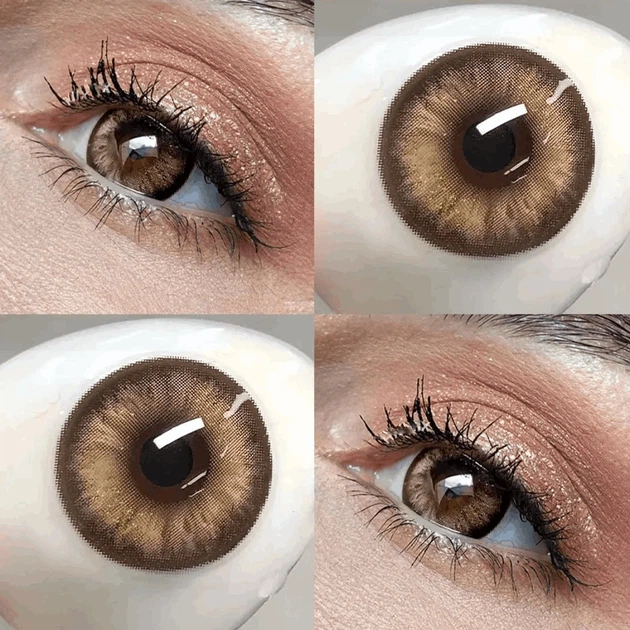 Карие контактные линзы с диоптриями ELITE Lens Кукольные Карие NEW 2 шт. -1.0 - изображение 2
