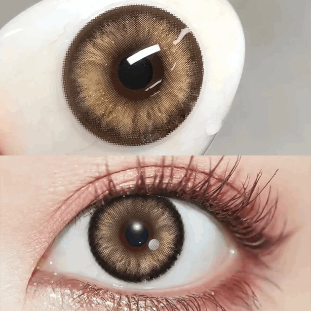 Карие контактные линзы с диоптриями ELITE Lens Кукольные Карие NEW 2 шт. -1.0 - изображение 3