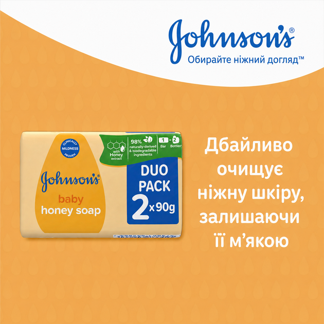 Мыло Johnson's Baby 2 x 90 г с Медом - изображение 6