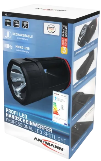 Akumulatorowy reflektor-szperacz Ansmann HS20R Pro Czarno-czerwony 1600-0223 (4013674139866) - obraz 9