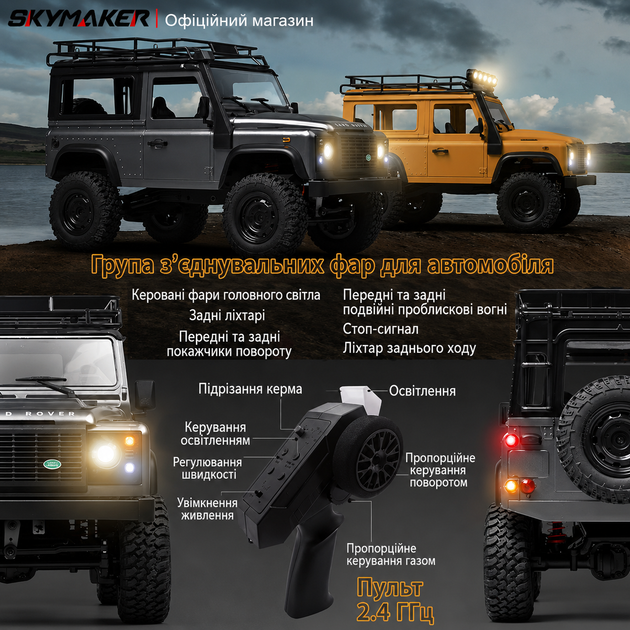 Радиоуправляемая машинка Land Rover Defender серый на пульте управления, внедорожник на радиоуправлении - Фото 7 Радиоуправляемая машинка Land Rover Defender серый на пульте управления, внедорожник на радиоуправлении - изображение 7