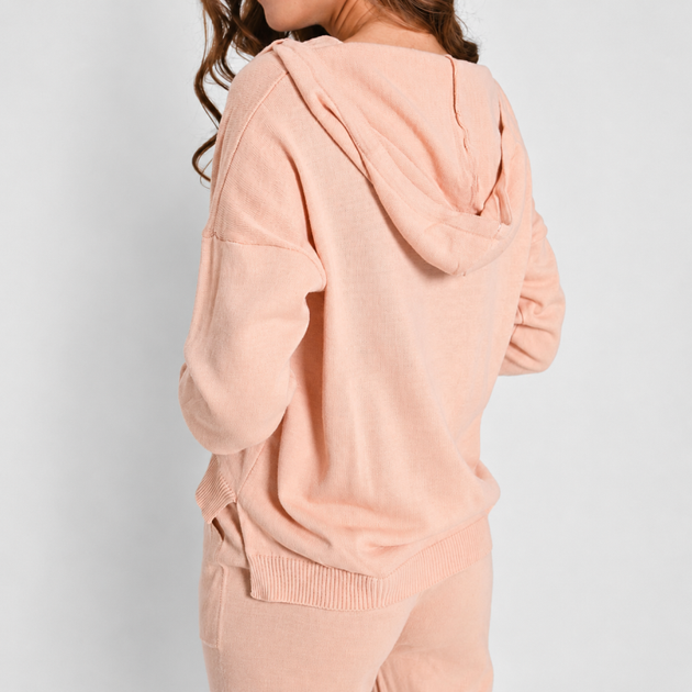 Вязаный пудровый костюм-двойка 51234 размер ONE SIZE - изображение 3