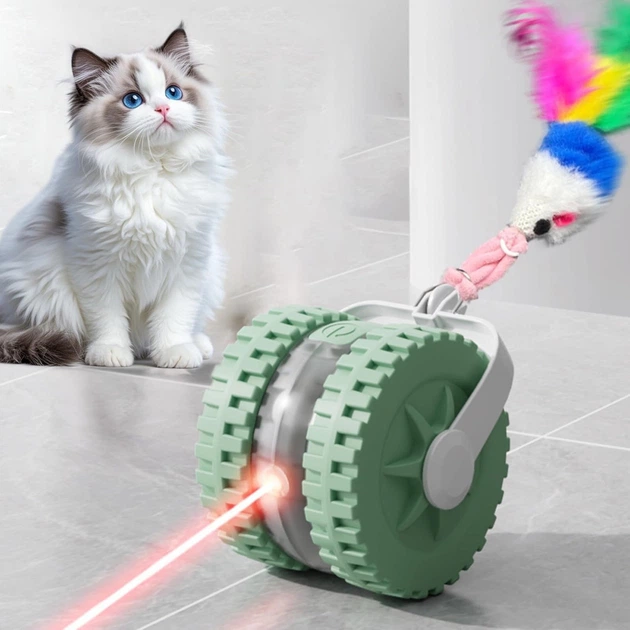 Интерактивная игрушка для котов с лазером и автокаткой Interactive Pet Ball, USB, с датчиками движения - изображение 5