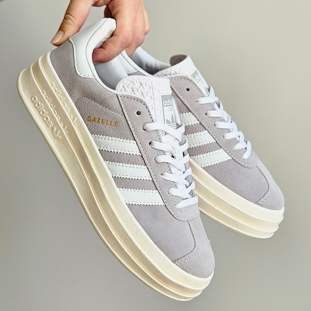 Кроссовки женские Adi Gazelle Bold Platform Grey White / кеды Ади Газель болд серые белые 40 - Фото 1 Кроссовки женские Adi Gazelle Bold Platform Grey White / кеды Ади Газель болд серые белые 40 - изображение 1