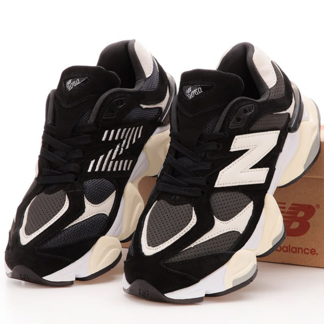 Кроссовки женские и мужские N Bal 9060 black white / Нью Беланс 9060 черные белые 37 - Фото 1 Кроссовки женские и мужские N Bal 9060 black white / Нью Беланс 9060 черные белые 37 - изображение 1