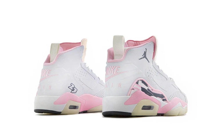 Кроссовки женские Ni Air Jord Jumpman MVP White Pink / кроссовки Най Джорд белые с розовым высокие 37 - изображение 6