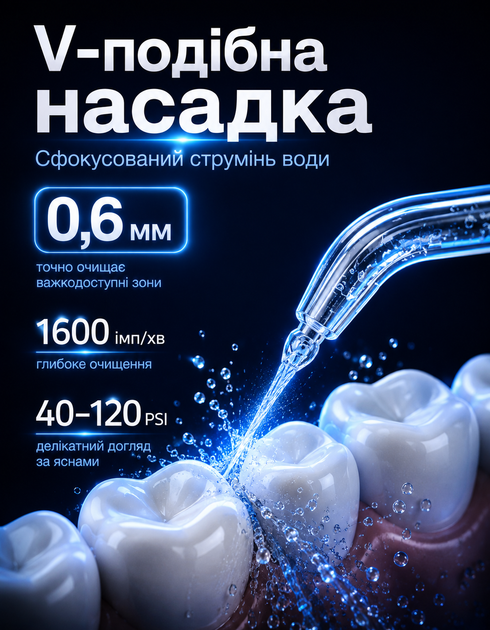 Ирригатор портативный L17 для полости рта и чистки зубов и промывка брекетов 400 мл 5 насадок - изображение 4