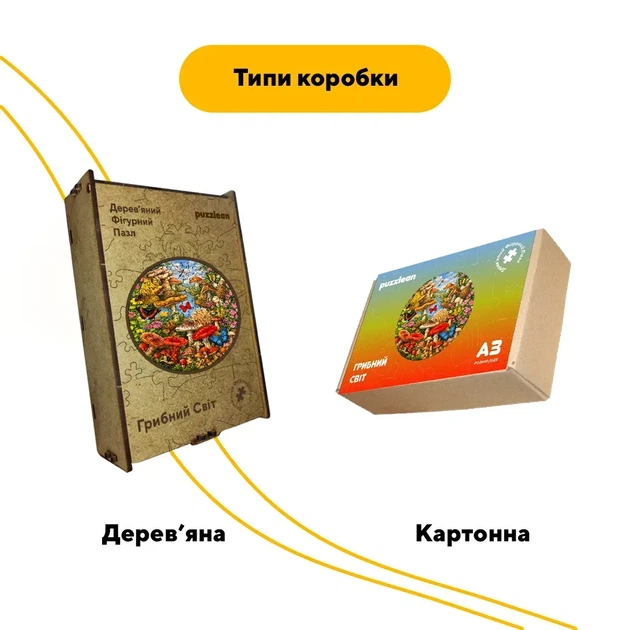 Дерев'яний фігурний пазл Грибний світ, А1, Картонна коробка 500+ елементів - Фото 4 Дерев'яний фігурний пазл Грибний світ, А1, Картонна коробка 500+ елементів - изображение 4