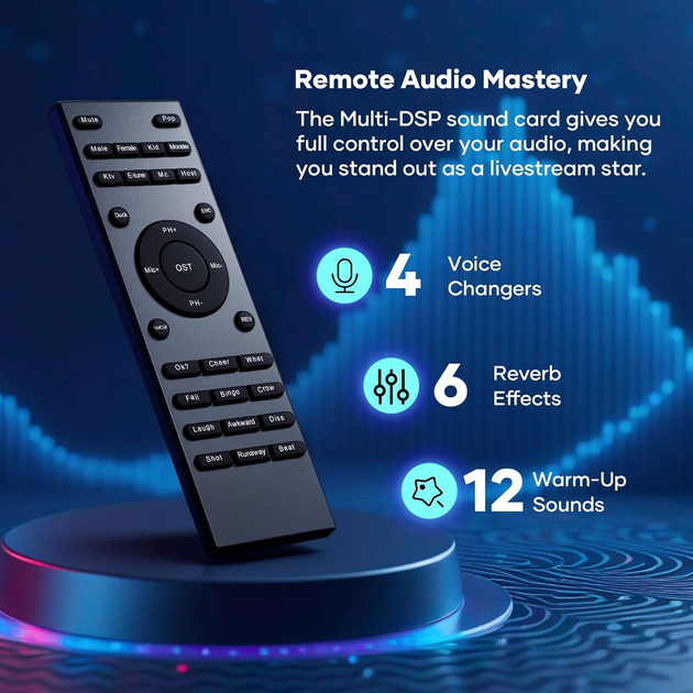 Беспроводной микрофон VidalKraft MIC10, ENC, аудиомикшер, In-Ear Monitor, USB-C/Lightning, Bluetooth, для стримов - изображение 4