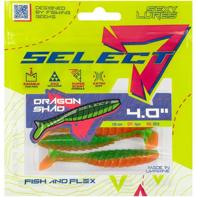 Силікон Select Dragon Shad 4" SV19 (4 шт/уп) - зображення 2