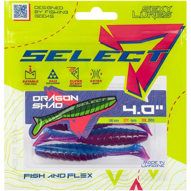 Силікон Select Dragon Shad 4" SV24 (4 шт/уп) - Фото 2 Силікон Select Dragon Shad 4" SV24 (4 шт/уп) - зображення 2