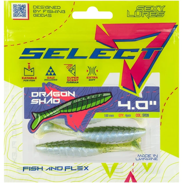 Силікон Select Dragon Shad 4" SV28 (4 шт/уп) - Фото 2 Силікон Select Dragon Shad 4" SV28 (4 шт/уп) - зображення 2
