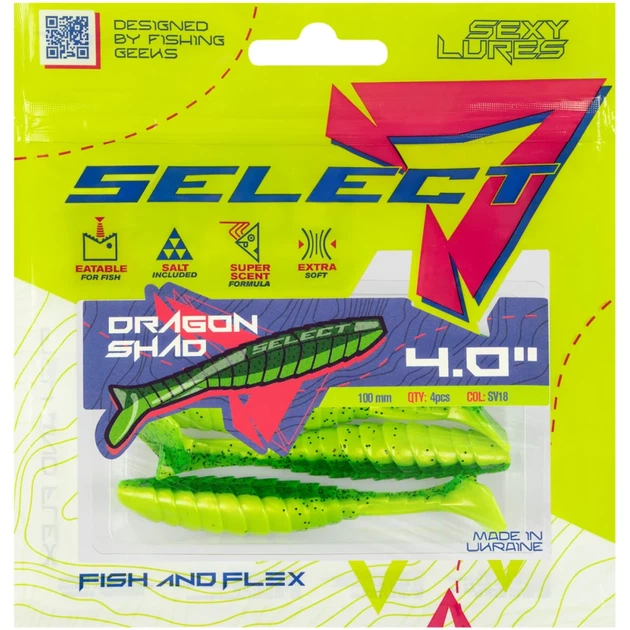 Силікон Select Dragon Shad 4" SV18 (4 шт/уп) - Фото 2 Силікон Select Dragon Shad 4" SV18 (4 шт/уп) - зображення 2