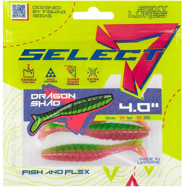 Силікон Select Dragon Shad 4" SV20 (4 шт/уп) - зображення 2