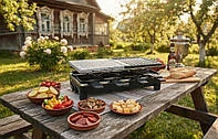 Електрогриль Cheese Grill Machine R.5425 RAF 1500 Вт з антипригарним покриттям відкритий гриль для барбекю та приготування шашлику електрогриль для дому компактний готує швидко електрогриль з регулятором температури - зображення 3