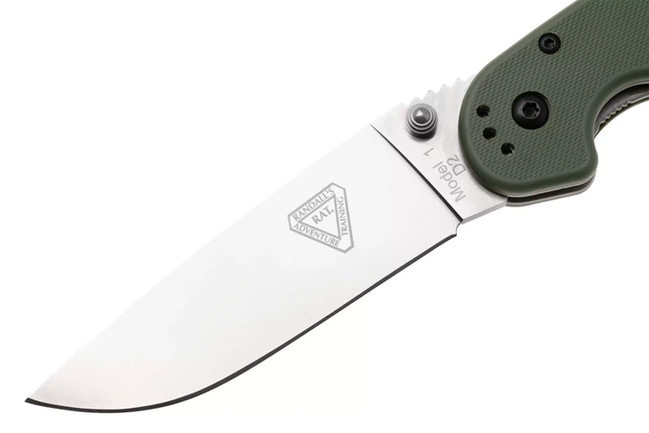 Ніж складаний Ontario Knife RAT I Linerlock, лезо Plain Satin D2, руківя OD Green GFN, Тайвань, ON8867OD - Фото 4 Ніж складаний Ontario Knife RAT I Linerlock, лезо Plain Satin D2, руківя OD Green GFN, Тайвань, ON8867OD - изображение 4