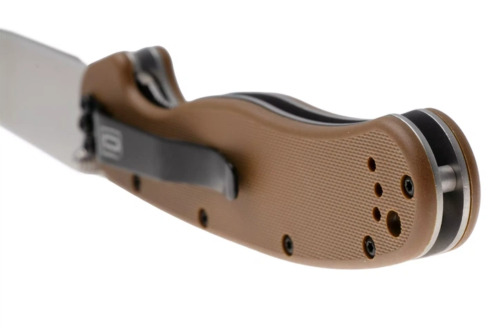 Ніж складаний Ontario Knife RAT I Linerlock, лезо Plain Satin AUS-8, руківя Coyote Brown GFN, Тайвань, ON8848CB - зображення 5