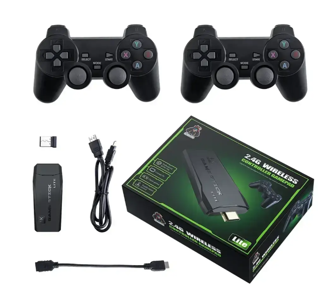 Игровая приставка Game Stick Lite M8 64GB 4K на 10000 игр + 2 беспроводных джойстика, ретро консоль HDMI для телевизора - изображение 4