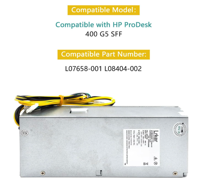 Блок живлення 180W D18-180P1A для HP ProDesk 400 G5 SFF, PSU L07658-001 L08404-002 PA-1181-3HB - Фото 4 Блок живлення 180W D18-180P1A для HP ProDesk 400 G5 SFF, PSU L07658-001 L08404-002 PA-1181-3HB - зображення 4