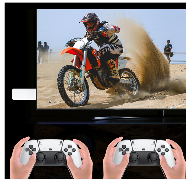 Игровая приставка M15 PLUS Game Stick 64GB 30000+ игр 4K HDMI, ретро-контроль + 2 беспроводные джойстики 2.4G - изображение 7
