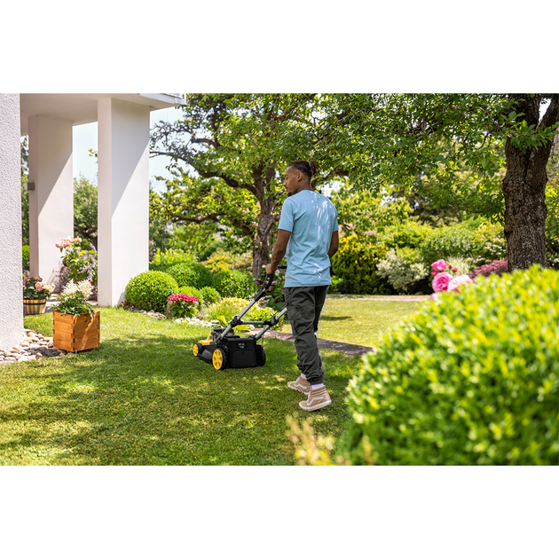 Газонокосарка акумуляторна Karcher LMO 5-18 Dual 36V ширина 41 см 3500 об/хв 45 л без АКБ та ЗП Yellow/Black - зображення 8