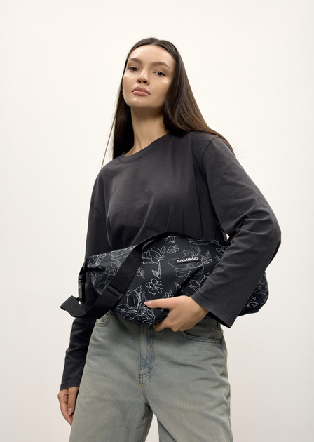 Жіноча сумка Sambag HOBO Bag-glove з внутрішніми кишенями та утепленими боковими кишенями з тканини з принтом "Blossom" - Фото 8 Жіноча сумка Sambag HOBO Bag-glove з внутрішніми кишенями та утепленими боковими кишенями з тканини з принтом "Blossom" - зображення 8