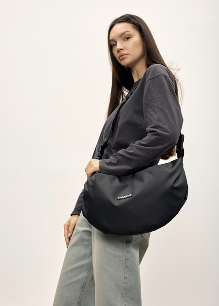 Жіноча сумка Sambag HOBO Bag-glove з внутрішніми кишенями та утепленими боковими кишенями з тканини Чорна - зображення 3