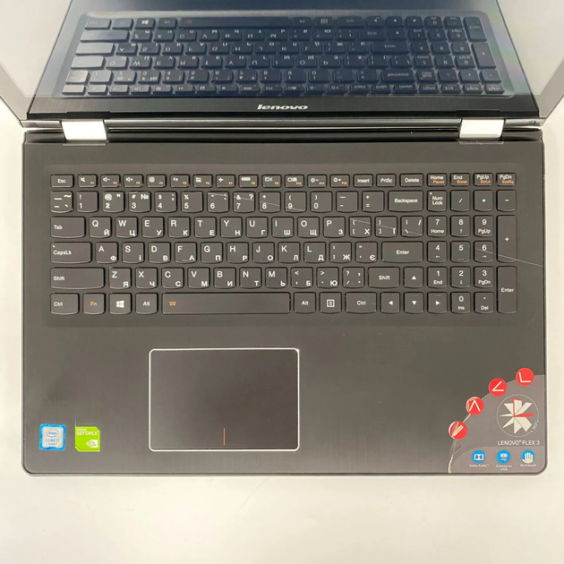 Ноутбук-трансформер Б-класс Lenovo Flex 3 1580 2in1 / 15.6" (1920x1080) IPS Touch / Intel Core i7-6500U (2 (4) ядра по 2.5 - 3.1 GHz) / 8 GB DDR3 / 240 GB SSD / nVidia GeForce 940M, 2 GB DDR3, 64-bit / WebCam б/у + Подарок Беспроводная мышь / USB - изображение 3