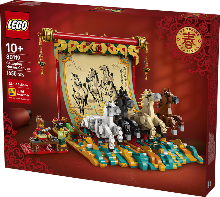 Zestaw klocków LEGO Obraz z galopującymi końmi 1650 elementów (80119) - obraz 2