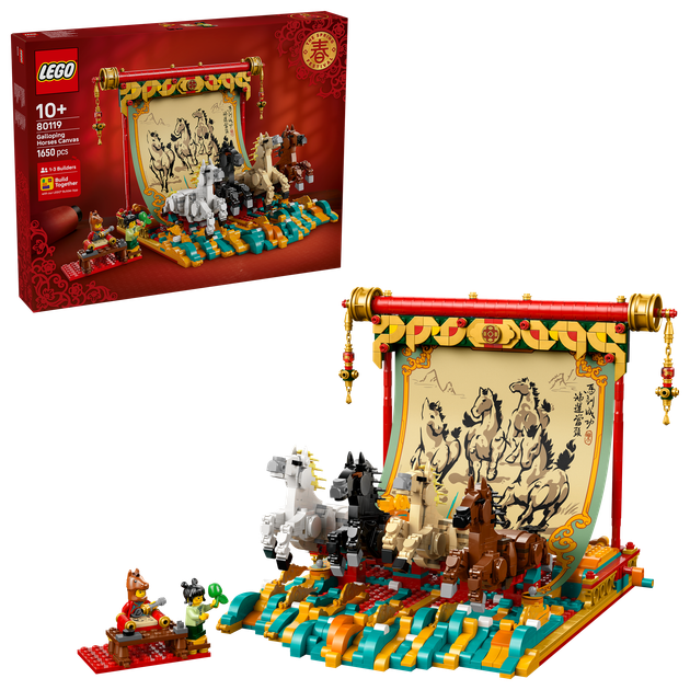 Zestaw klocków LEGO Obraz z galopującymi końmi 1650 elementów (80119) - obraz 4