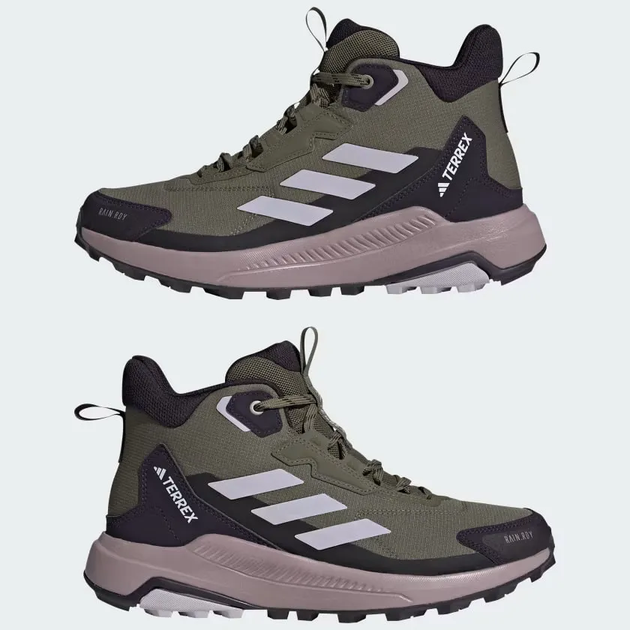 Жіночі черевики Adidas Terrex Anylander Mid Rain.Rdy Olive Strata/Silver Dawn/Amber Tint 40-8-25.7см - зображення 9
