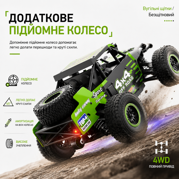 Радиоуправляемая машинка ZLL SG202 Pro 1:20 4WD до 40 км/ч RC джип внедорожник на пульте 2.4GHz щеточный мотор металлический кардан LED подсветка 2 АКБ - изображение 9