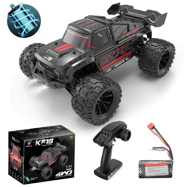 Машинка на пульте KFPLAN KF18 1:14 4WD до 50 км/ч, бесщеточный RC внедорожник Brushless с аккумулятором - Фото 2 Машинка на пульте KFPLAN KF18 1:14 4WD до 50 км/ч, бесщеточный RC внедорожник Brushless с аккумулятором - изображение 2