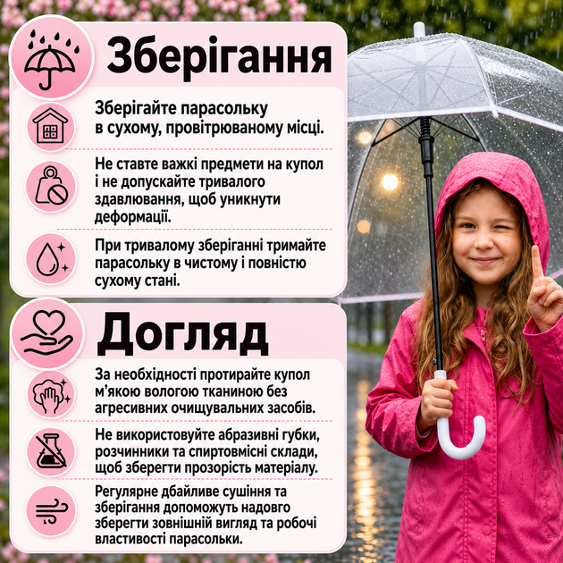 Детский прозрачный зонт тростина полуавтоматическая женская мужская для фотосессий 8 спиц 92 см купол с ручкой крючком - Фото 5 Детский прозрачный зонт тростина полуавтоматическая женская мужская для фотосессий 8 спиц 92 см купол с ручкой крючком - изображение 5