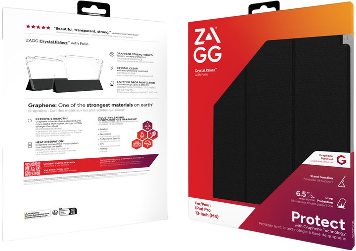 Etui na tablet ZAGG Crystal Palace Folio do Apple iPad Pro 13" (M5)/Apple iPad Pro 13" (M4) Przezroczysty (702314336) - obraz 5