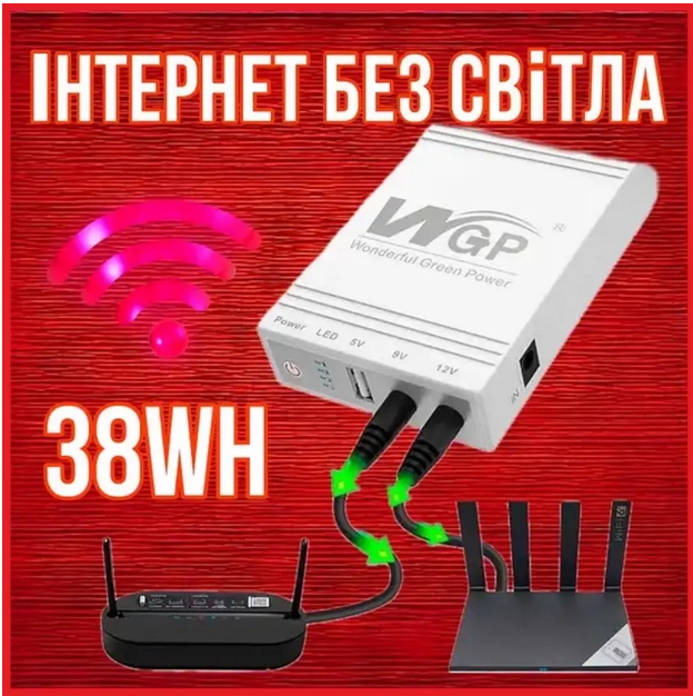 Бесперебойник для роутера павербанк повербанк power bank ИБП mini WGP UPS103C для медиаконвертера модема видеонаблюдения wi fi 10400 мА·ч роутеров 5v 9v 12 вольт повербанки бесперебойники с аккумулятором источник бесперебойного питания вай фай резервный - изображение 10