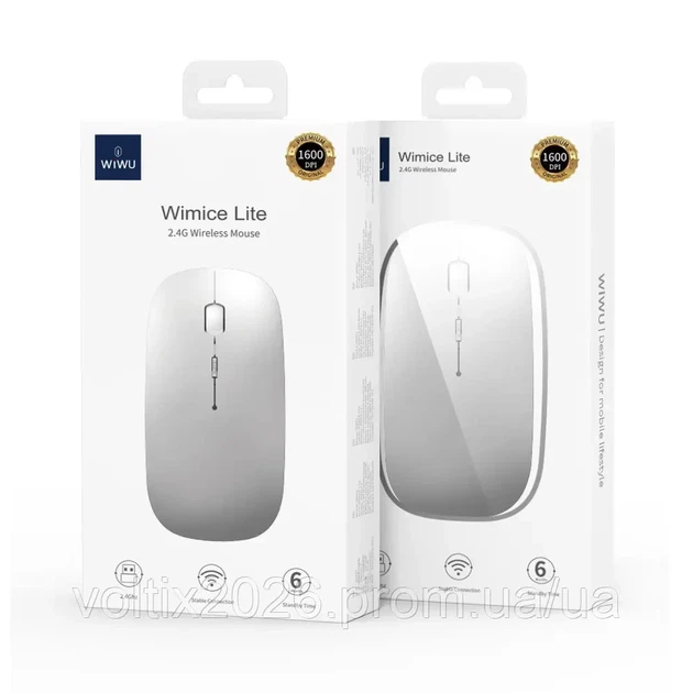 Беспроводная мышь WIWU WM101-C Dual Mode Bluetooth / 2.4GHz Серебристая Чорний - Фото 3 Беспроводная мышь WIWU WM101-C Dual Mode Bluetooth / 2.4GHz Серебристая Чорний - изображение 3