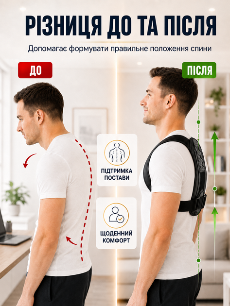 Корректор осанки анатомический L корсет для спины на липучке ортопедический пояс коррекция осанки FILLBOSS - изображение 2