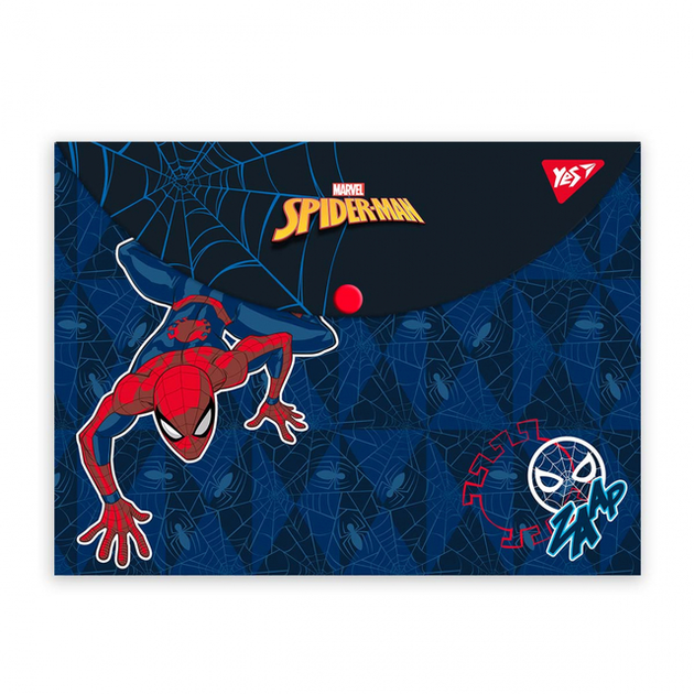 Папка для праці YES Marvel Spiderman А4 на кнопці (492024) - Фото 1 Папка для праці YES Marvel Spiderman А4 на кнопці (492024) - изображение 1