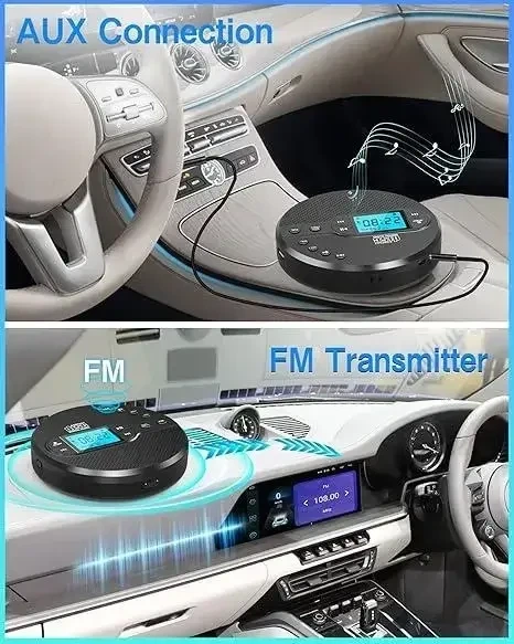 Портативний CD-плеєр CD-35 з Bluetooth, FM-передавачем, динаміками та LCD-дисплеєм - Фото 6 Портативний CD-плеєр CD-35 з Bluetooth, FM-передавачем, динаміками та LCD-дисплеєм - зображення 6