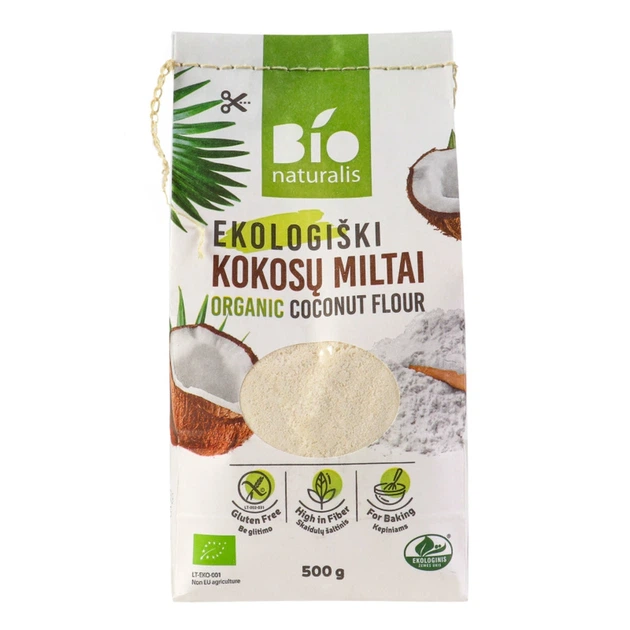 Борошно кокосове органічне BIONATURALIS 500 г - Фото 1 Борошно кокосове органічне BIONATURALIS 500 г - зображення 1