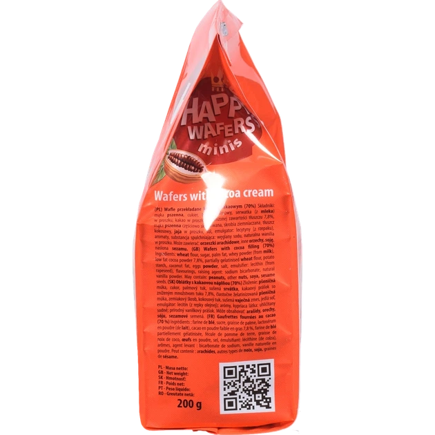 Вафлі FLIS Happy Wafers з начинкою какао 200 г И926 - зображення 2